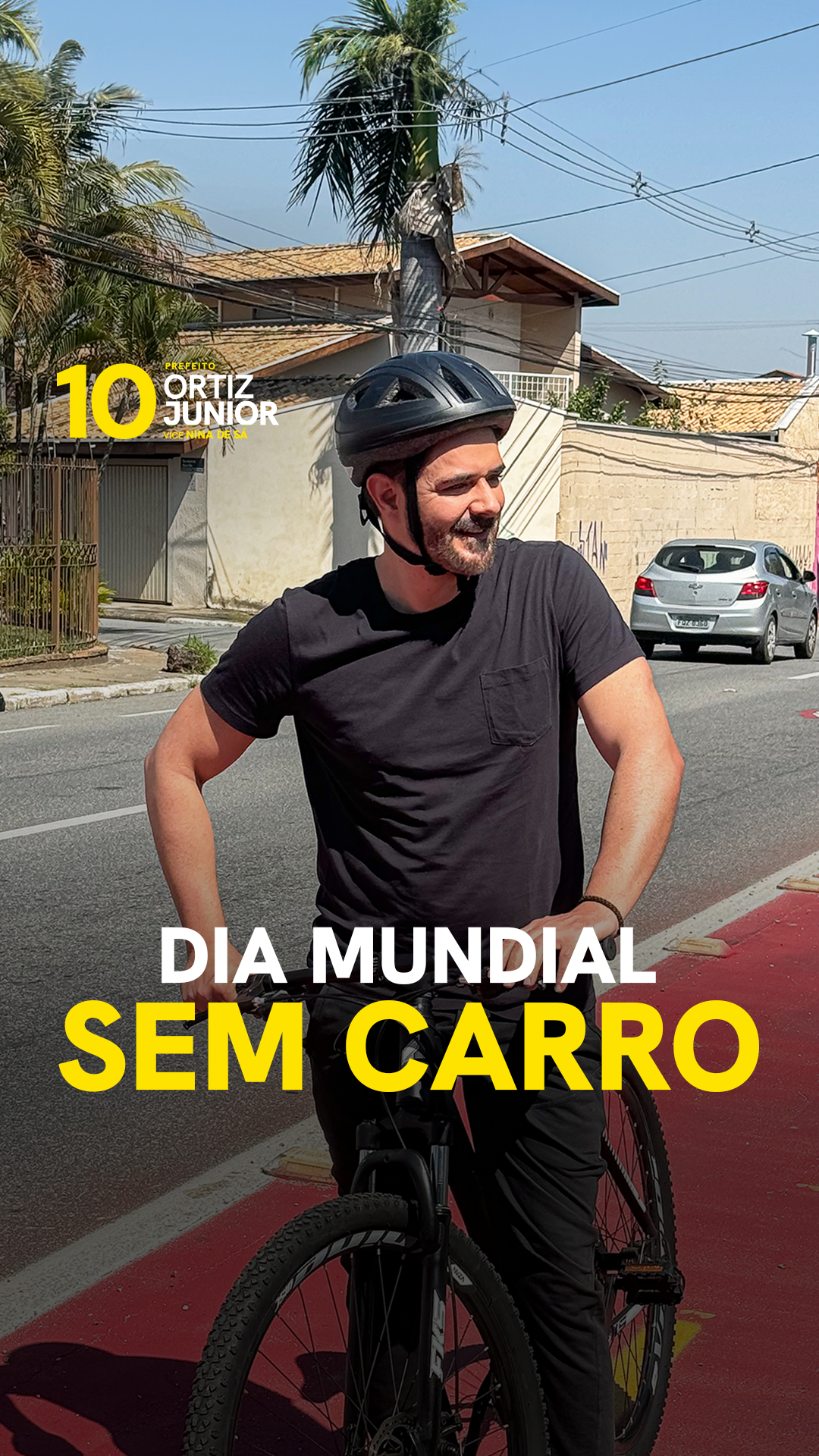 Andar de bike não só melhora o meio ambiente e a qualidade do ar, mas também melhora sua saúde e bem-estar. Nos últimos mandatos, construímos 50 km de ciclofaixas, e nosso compromisso agora é dobrar esse número, além de instalar estações de bike e patinete por toda a cidade. Vamos fazer do Dia Mundial Sem Carro uma realidade diária em Taubaté!